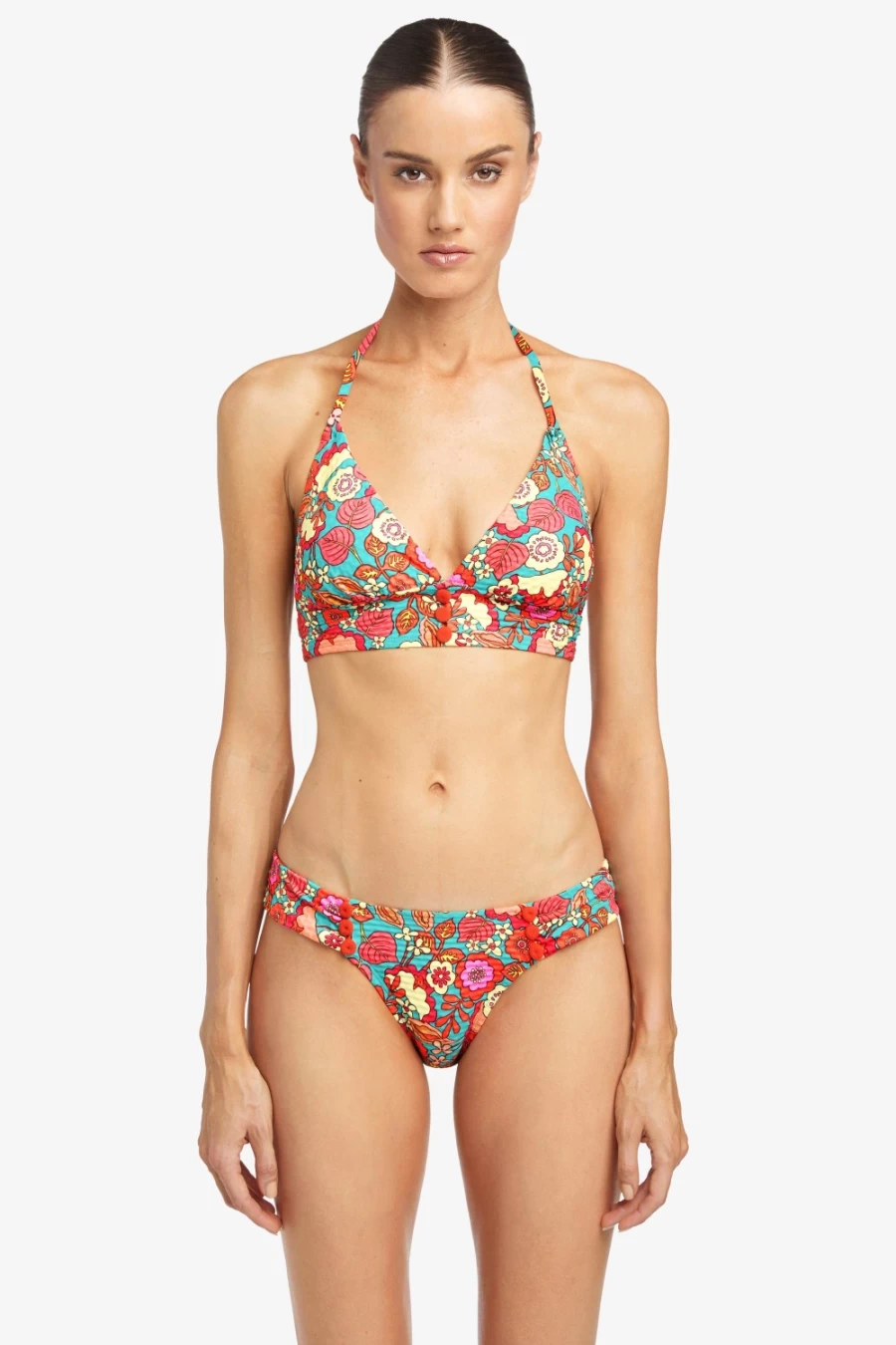 Robin Piccone Women's Bibi Cheeky Bikini Bottom - Iceberg Multi Color Swimwear