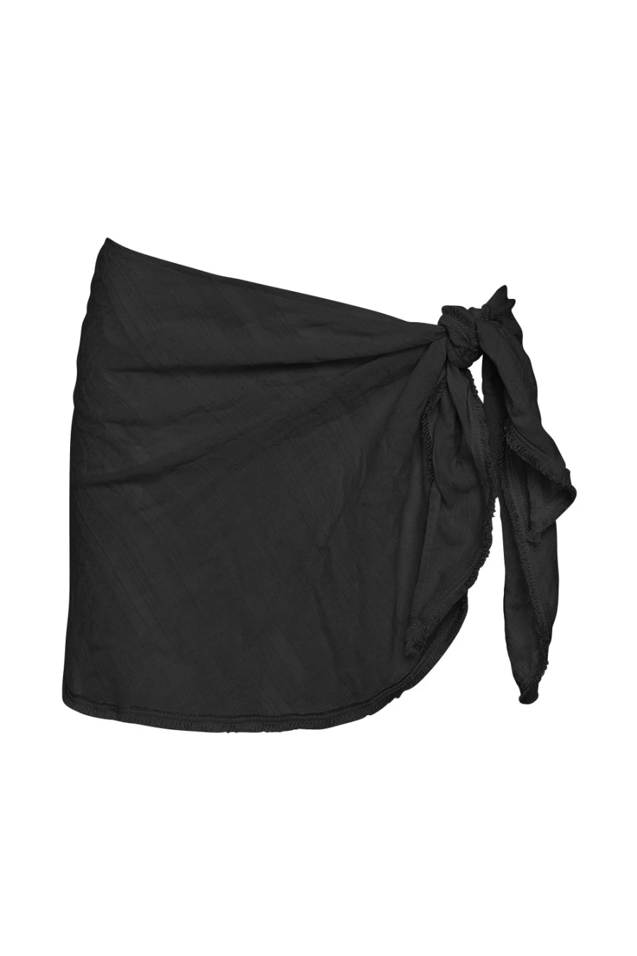 Robin Piccone Women's Black Michelle Fringe Side Tie Pareo Beach Cover-Up