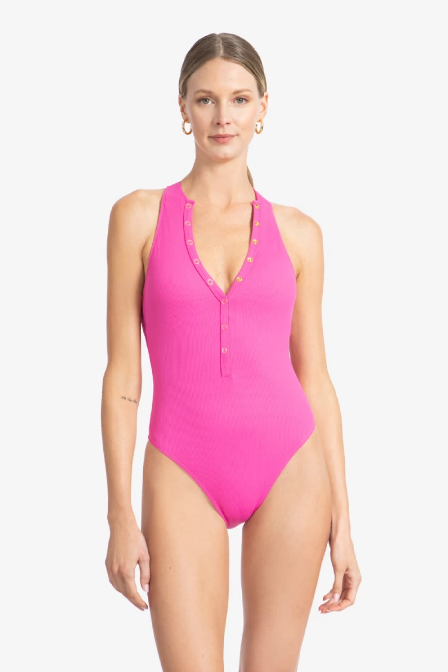 Robin Piccone Women's Amy Raglan High Neck One-Piece Swimsuit