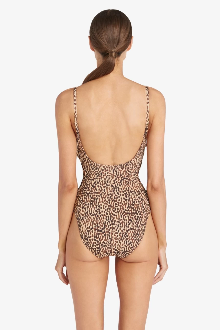 Robin Piccone Women's Whitney Lace Up One Piece Swimsuit in Mocha