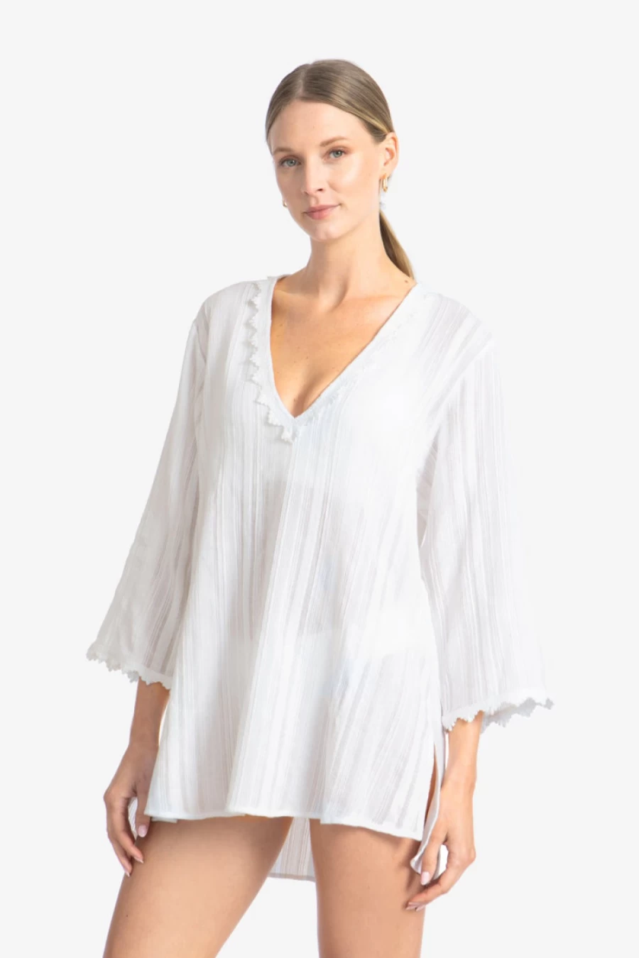Robin Piccone Women's Jo Tunic Top with Elegant Lace Detailing
