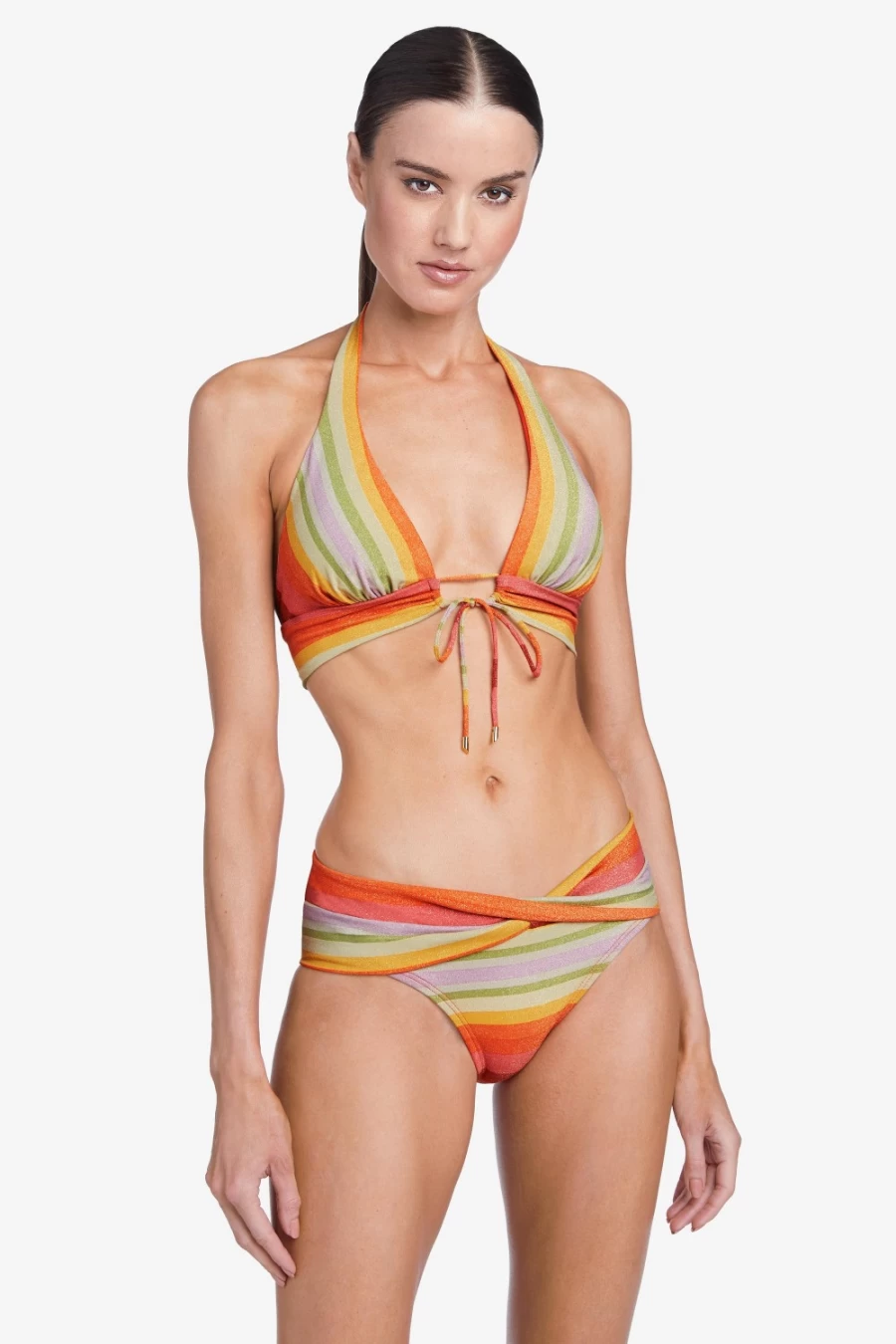 Robin Piccone Women's Greta Halter Top in Persimmon Multi Color