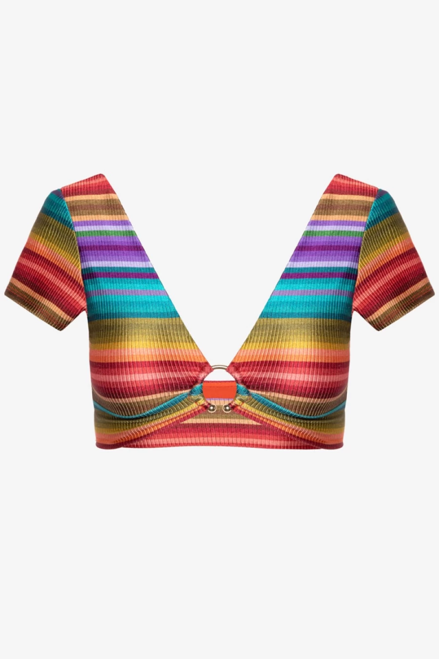 Robin Piccone Women's Multi Color Ines T-Shirt Top
