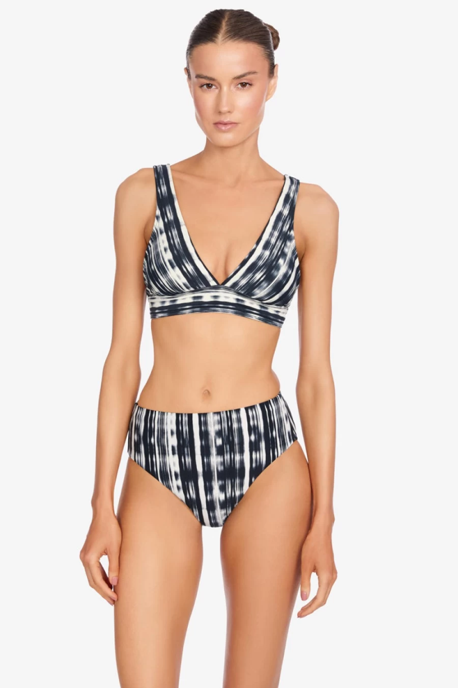Robin Piccone Women's Jana Halter Top in Black/Ecru - Stylish Summer Crop Top