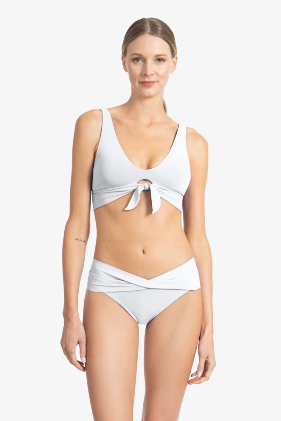 Robin Piccone Women's White Ava Knot Bikini Top