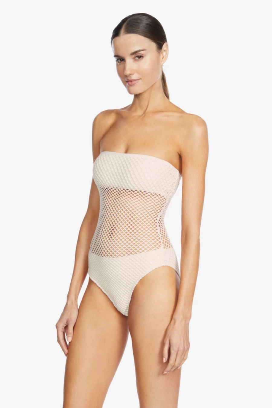 Robin Piccone Women's Ecru Bandeau One Piece Swimsuit