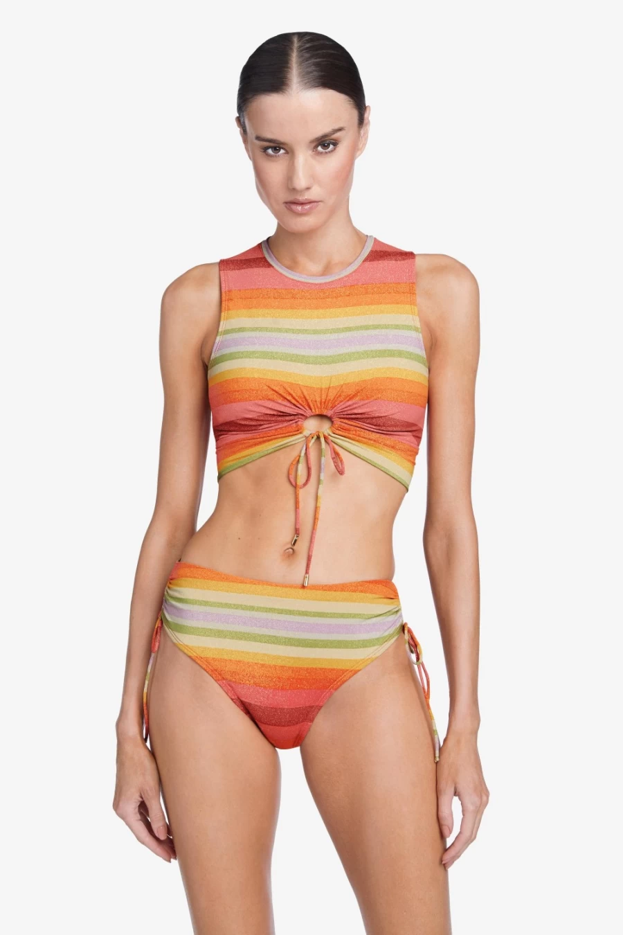 Robin Piccone Women's Greta Persimmon Multi Tank Top