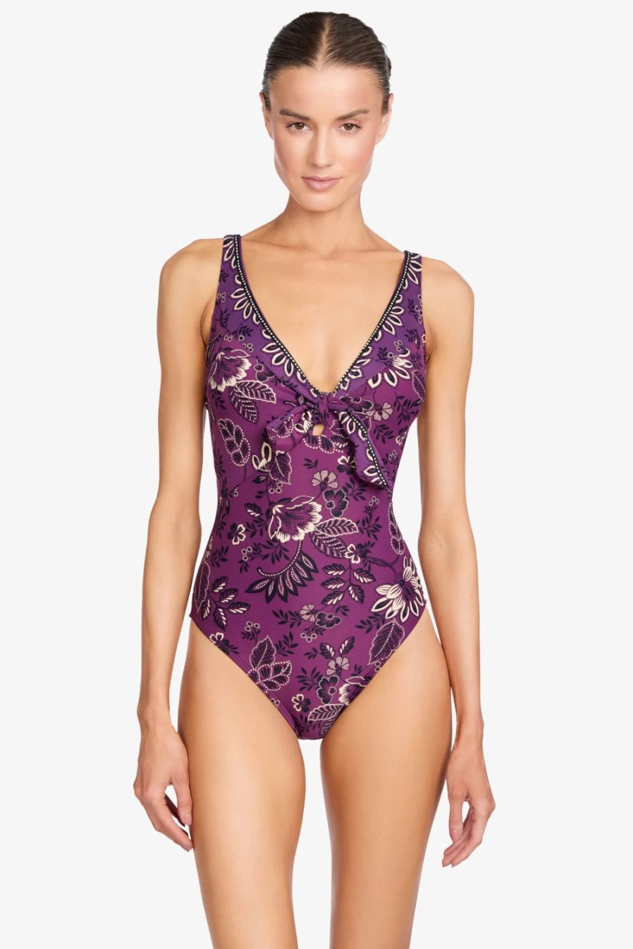 Robin Piccone Women's Apollonia V-Neck One Piece Swimsuit