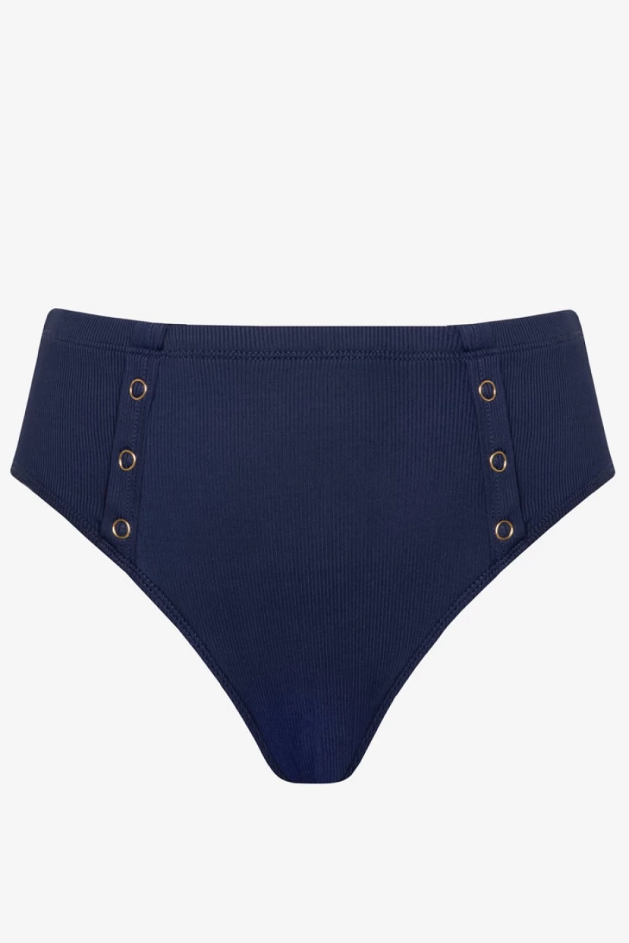 Robin Piccone Women's Navy High Waist Bikini Bottom - Amy Style Swimwear
