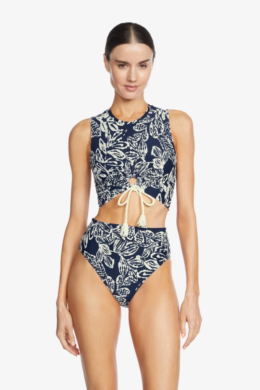 Robin Piccone Women's Navy/Ecru Indah Tank Top