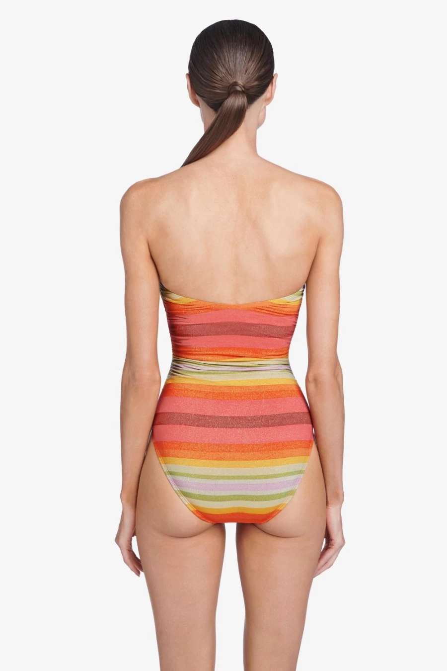 Robin Piccone Women's Greta Bandeau One Piece Swimsuit in Persimmon Multi Color