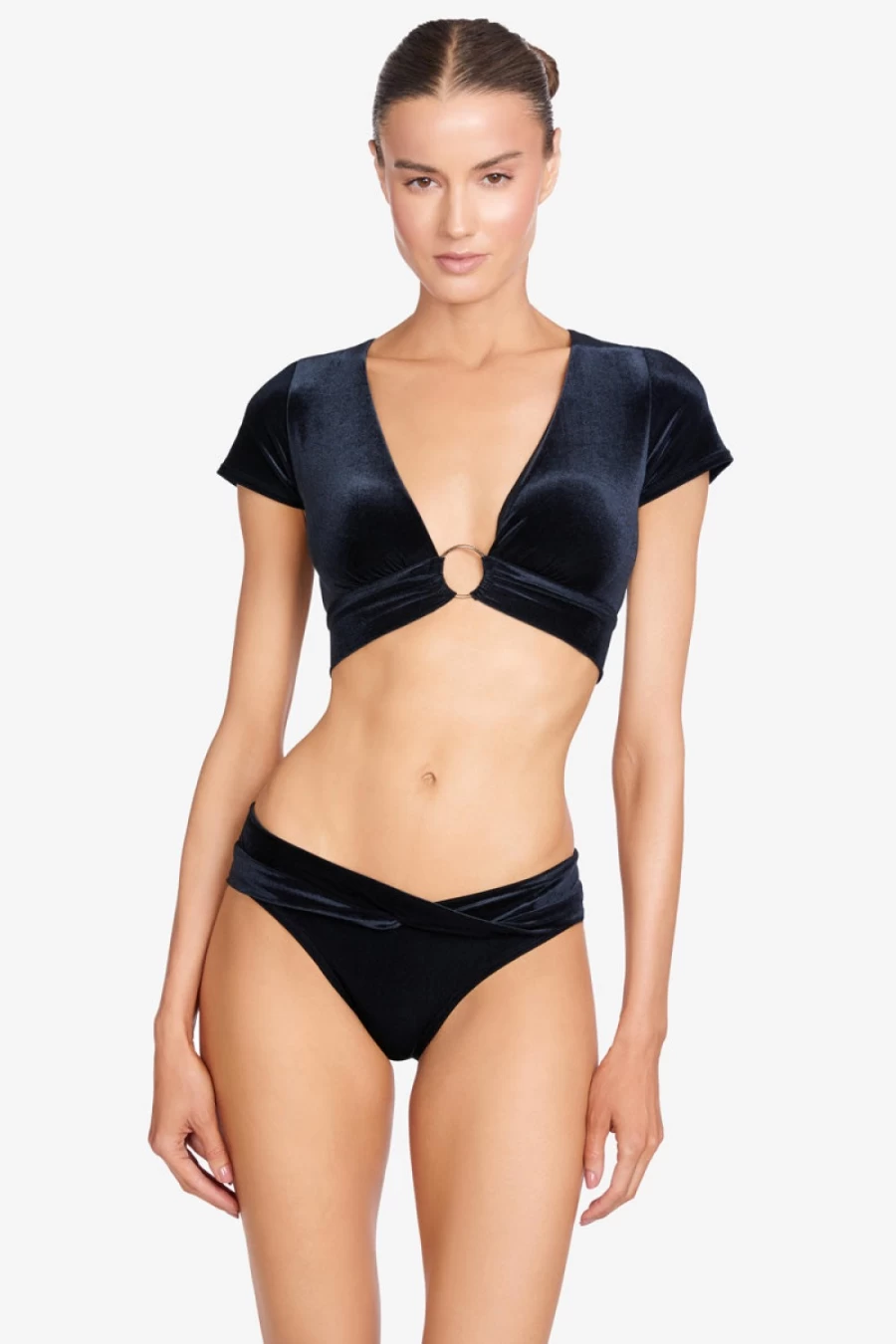 Robin Piccone Women's Black Roxy Bikini Top - Stylish Swimwear for Summer