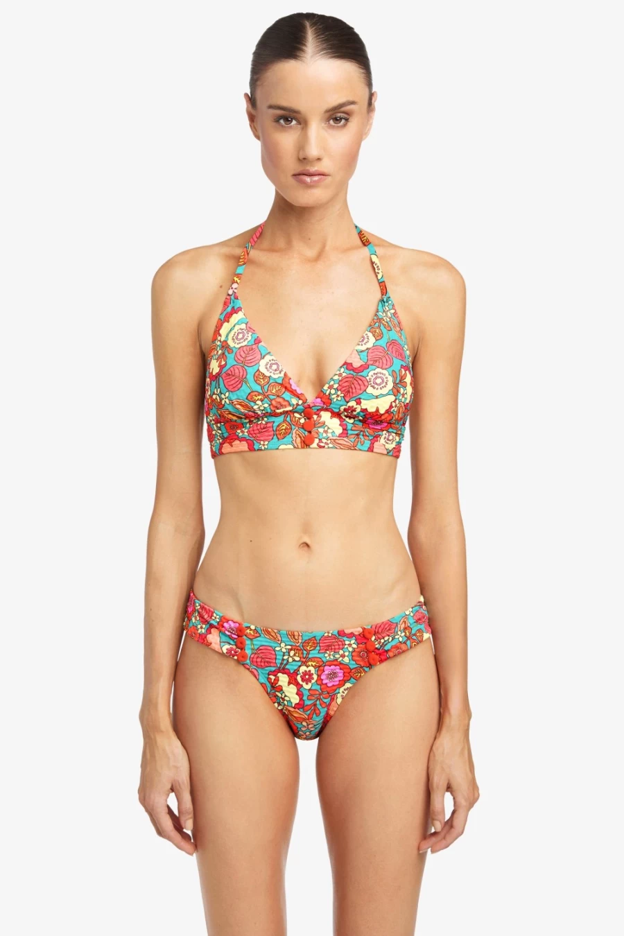 Robin Piccone Women's Bibi Triangle Bikini Top in Iceberg Multi Color