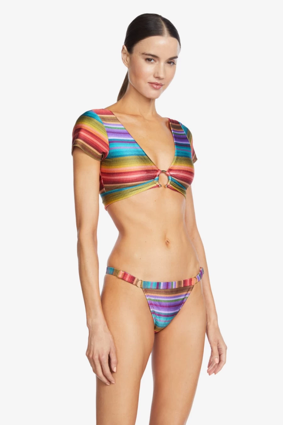 Robin Piccone Women's Ines Cheeky Bottom Swimsuit - Multi Color Bikini