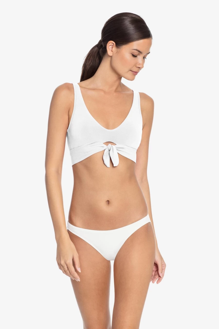 Robin Piccone Women's White Ava Clean Finish Bikini Bottom